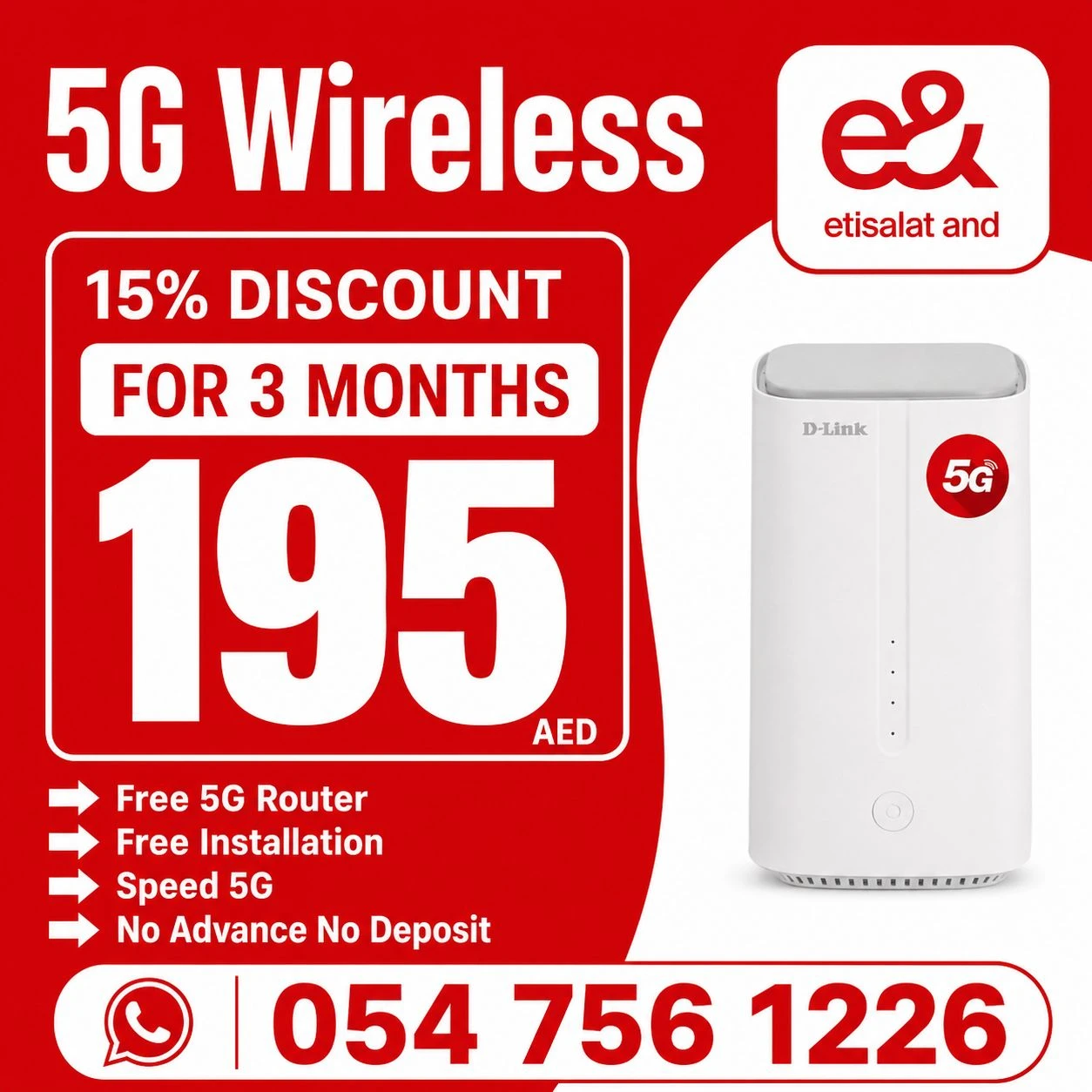 Etisalat Home WiFi internet connection all over UAE