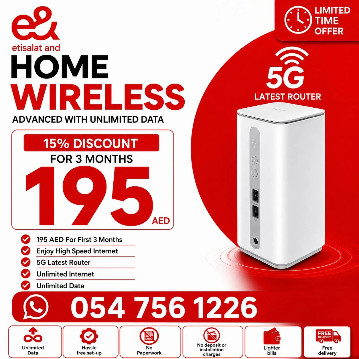 Etisalat Home WiFi internet connection all over UAE