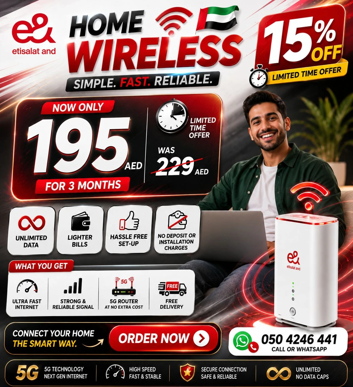 Etisalat Home wifi internet connection