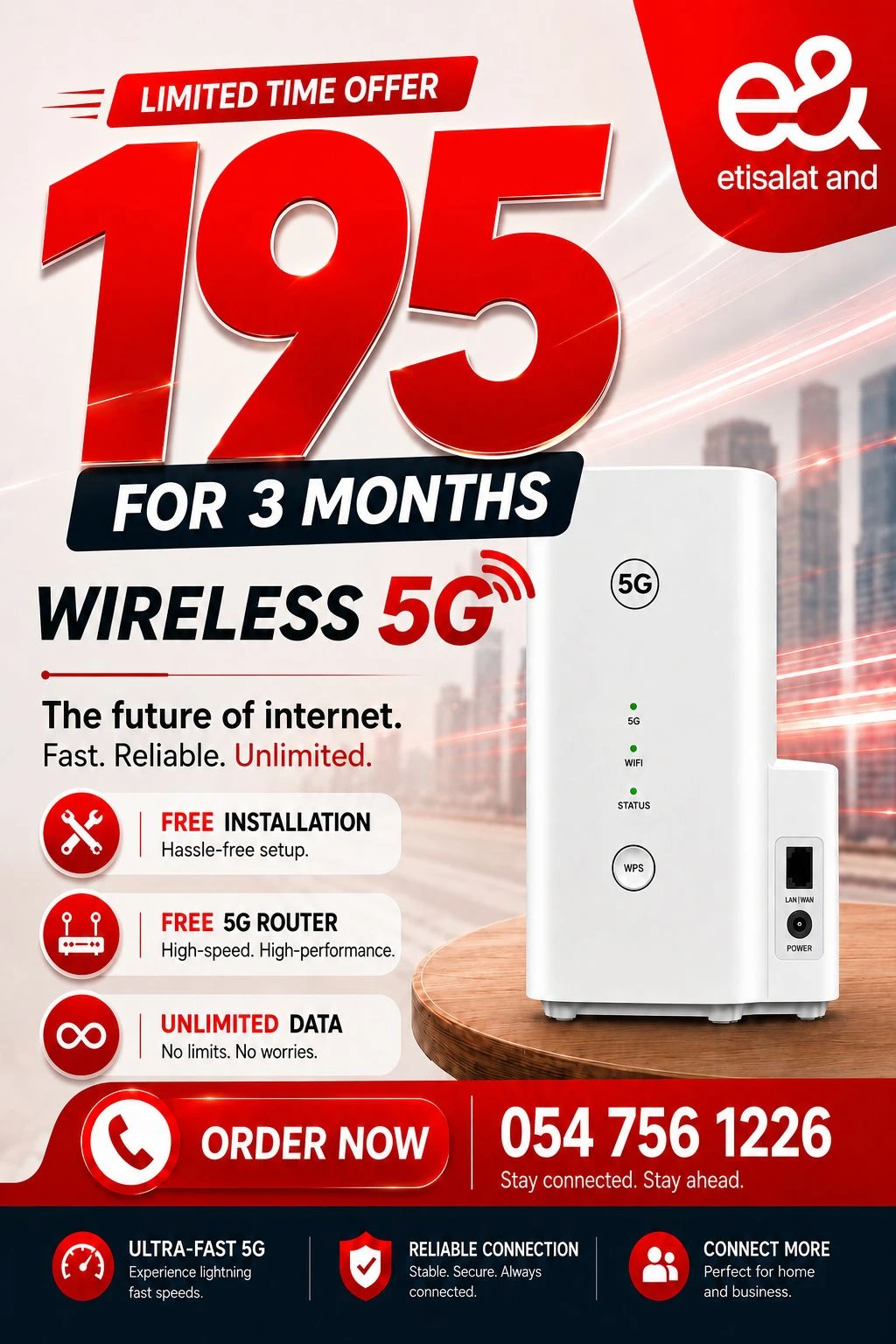 Etisalat Home WiFi internet connection all over UAE