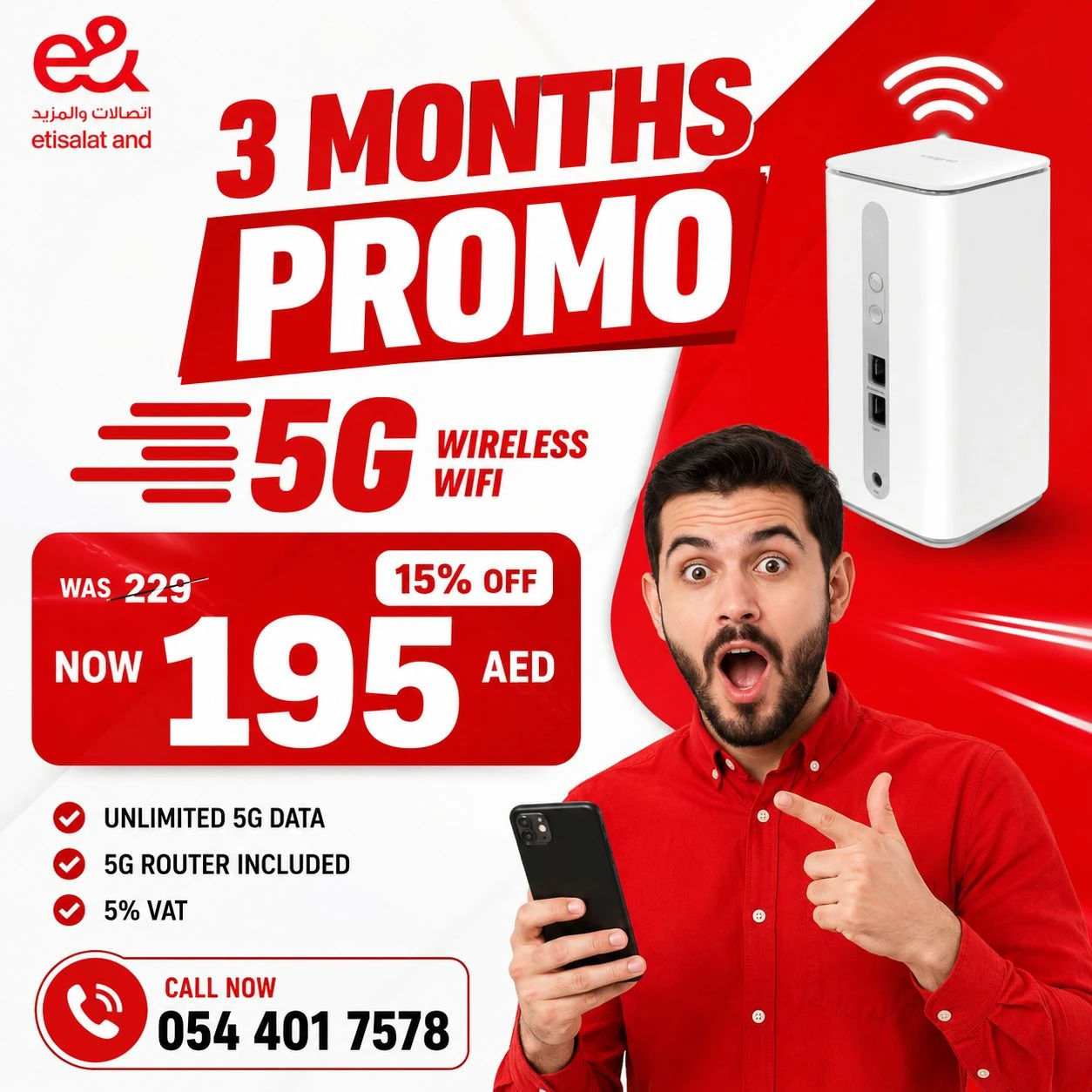 Etisalat Home WiFi internet connection all over UAE