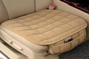 Car cushion with pocket.