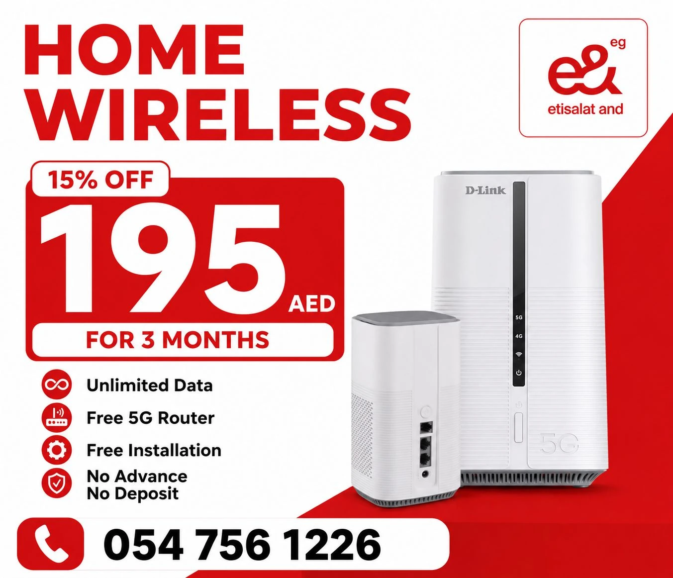 Etisalat Home WiFi internet connection all over UAE