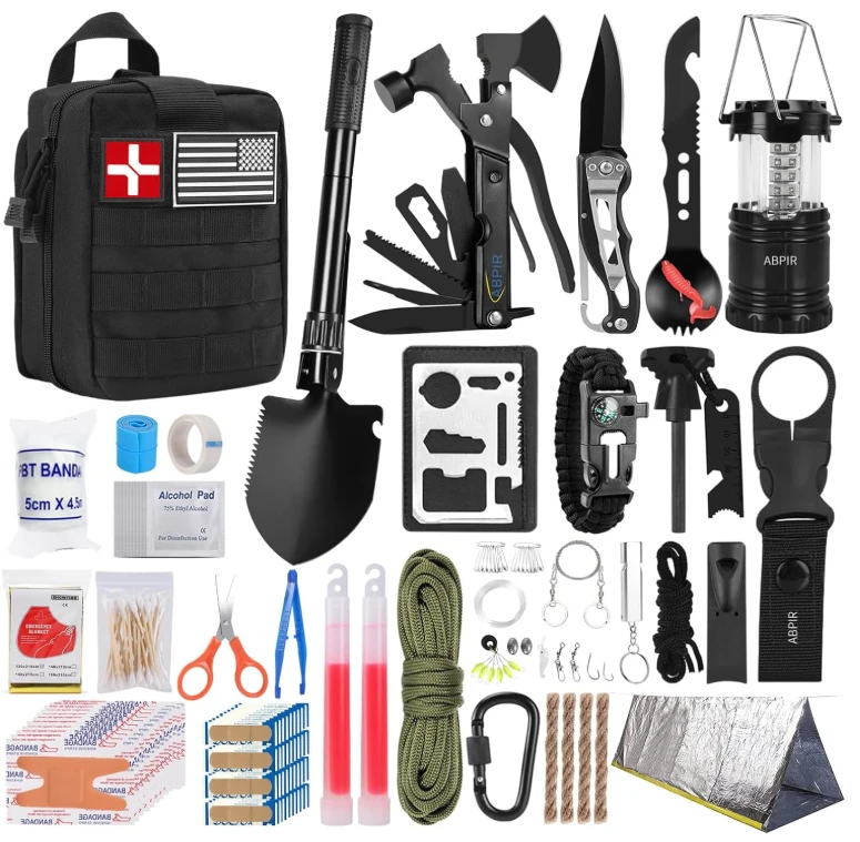 171PCS Survival First Aid Kit with Survival Gear, First Aid Supplies, Emergency Tent, and MOLLE Nylon Bag, Ideal for Car, Travel, Home, Outdoor Adventures