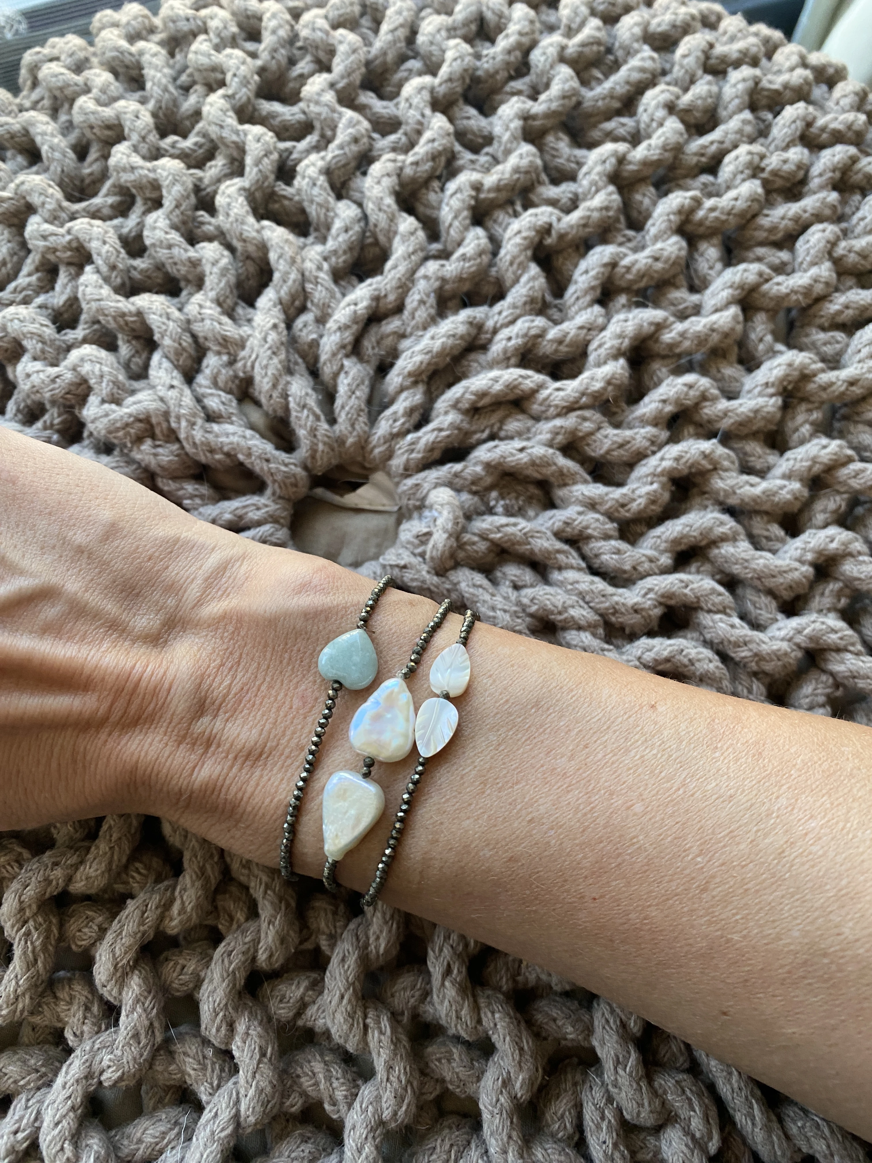 Crystal Bracelet with heart shaped Burma Jade