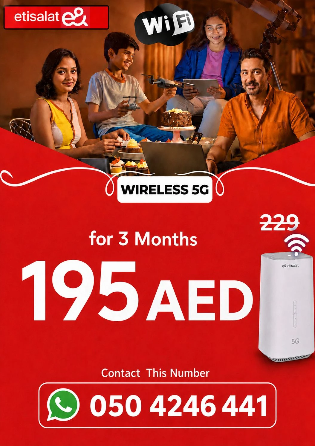 Etisalat Home wifi internet connection all over UAE