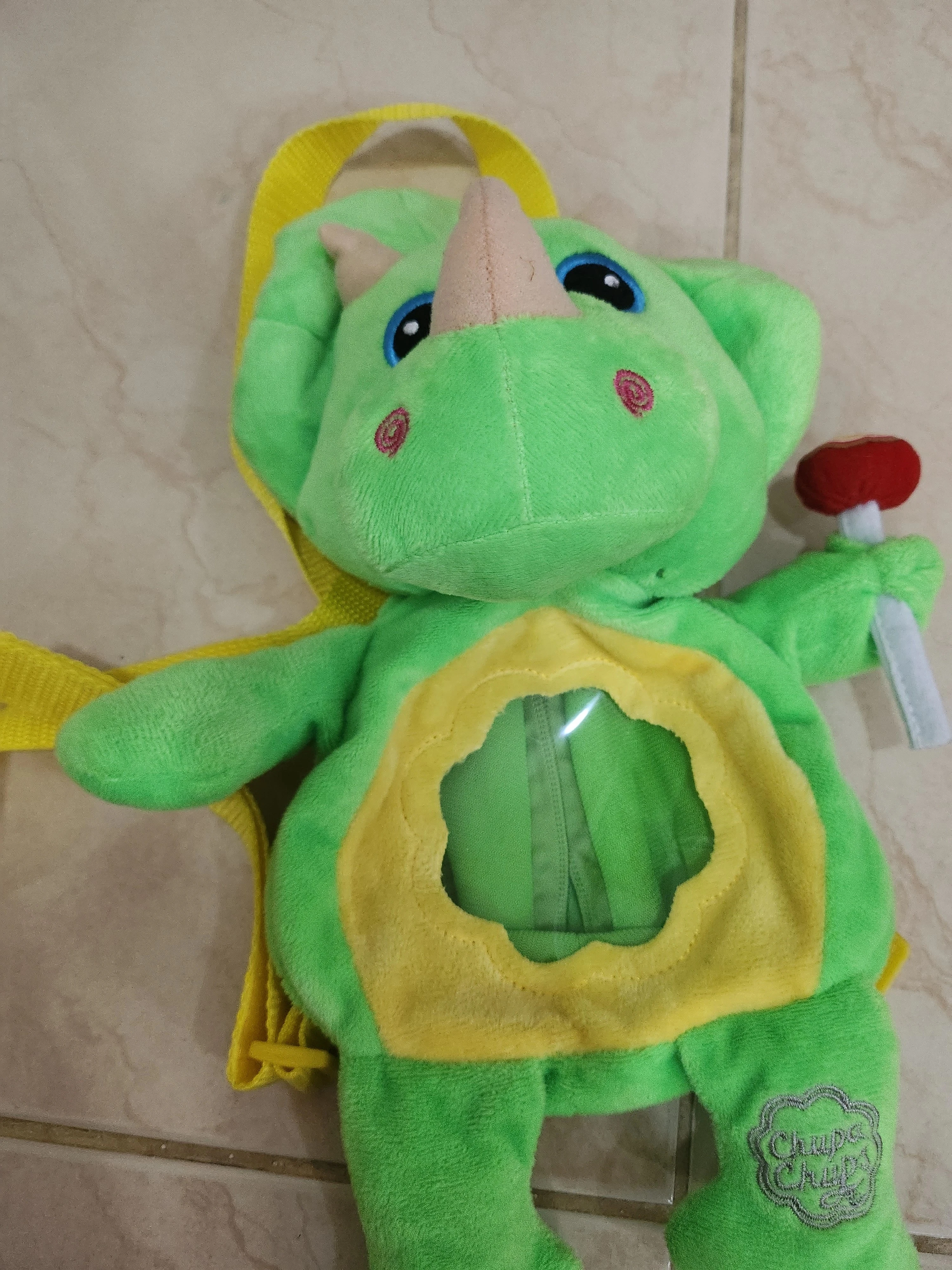 Green dino backpack