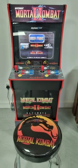 Arcade 1Up Mortal Kombat with Light-Up Marquee/Stool/Riser 57.8-inch