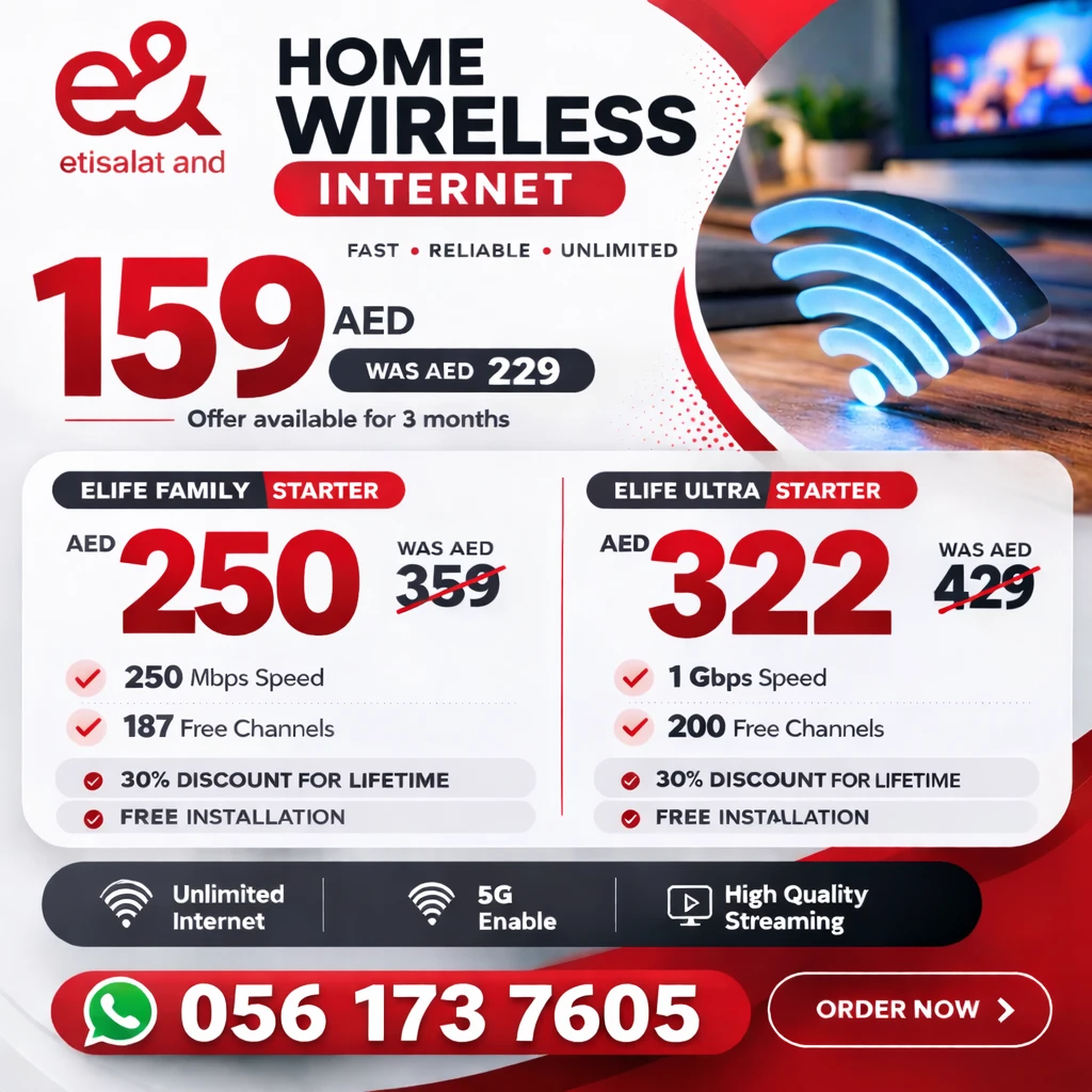 etisalat home Internet service Etisalat home wireless internet service