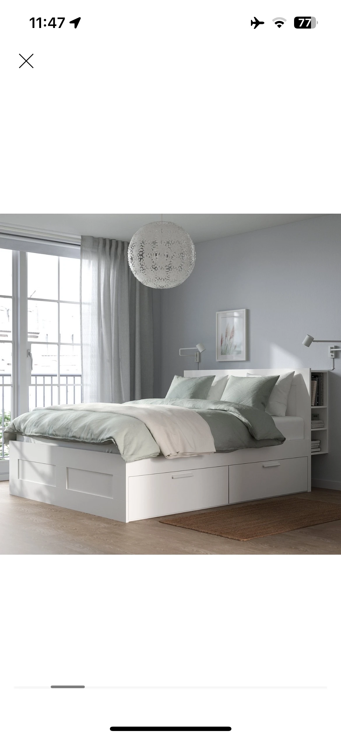 Modern White Platform Bed with Storage (without mattress)
