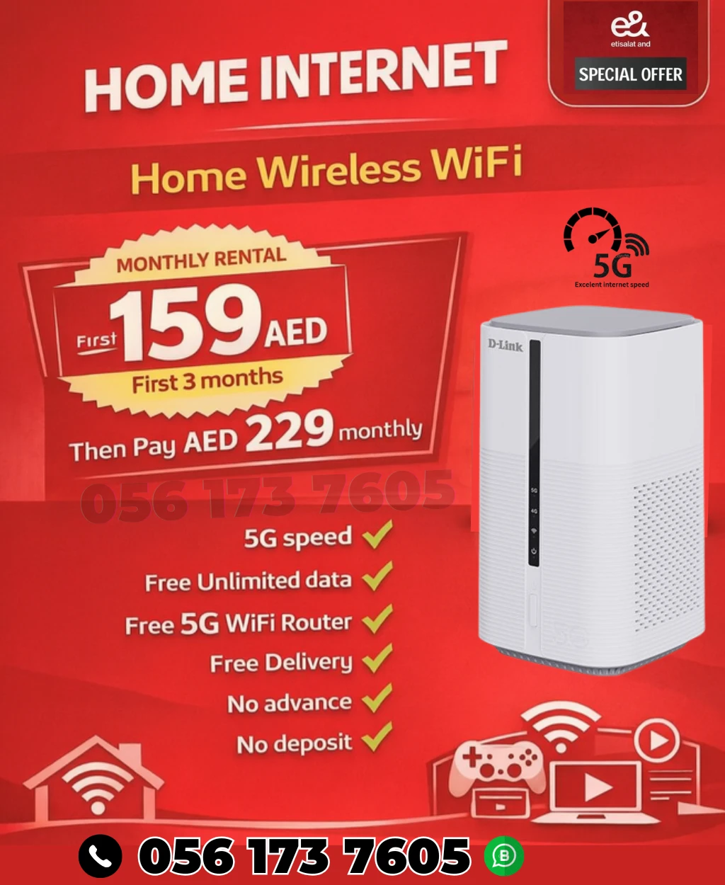 159AED etisalat wireless internet service